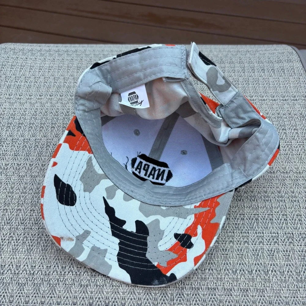 NAPA Racing Hat Baseball Cap Unisex OSFM Orange Camo Good Used Condition Logo